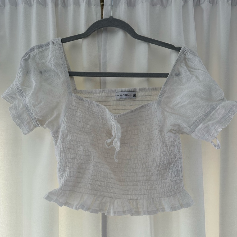 White Flouncy Faithfull the Brand Blouse